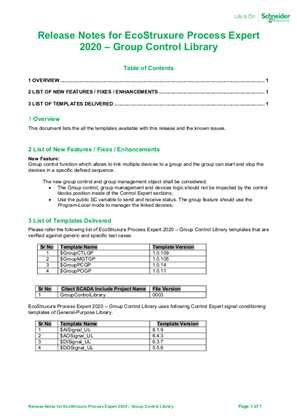 Image of EcoStruxure Process Expert 2020 - Group Control Library
