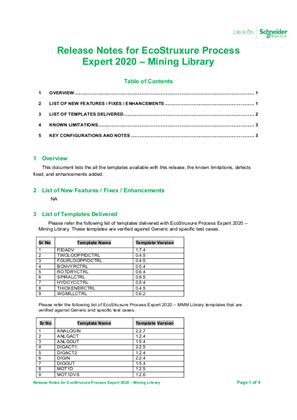 イメージ EcoStruxure Process Expert 2020 - Mining Library