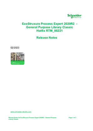 Imagen de EcoStruxure Process Expert 2020 R2 - General Purpose Library Classic Hotfix RTM_86221