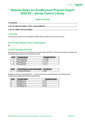 的映像 EcoStruxure Process Expert - Group Control Library 2020R2