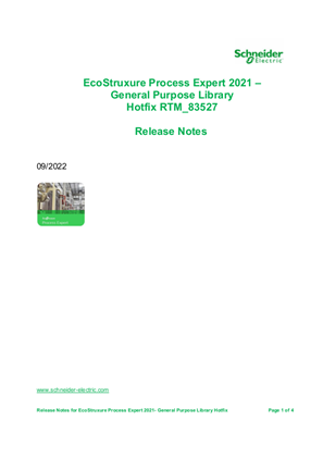 Image de EcoStruxure Process Expert 2021 - General Purpose Library Hotfix RTM_83527