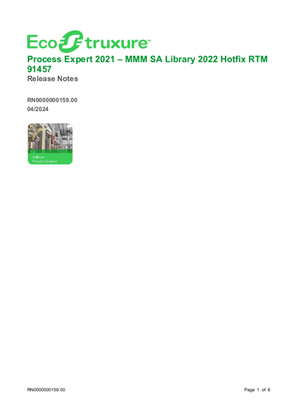 Image de EcoStruxure Process Expert 2021 – MMM SA Library 2022 Hotfix RTM_91457