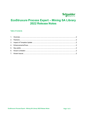 Paveikslas EcoStruxure Process Expert – Mining SA Library 2022