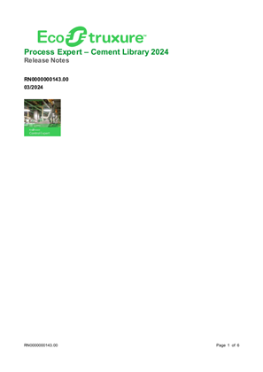 的映像 EcoStruxure Process Expert – Cement Library 2024