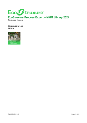 的映像 EcoStruxure Process Expert – MMM Library 2024