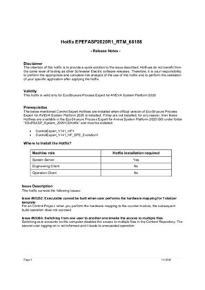 Kép Ecostruxure Process Expert for AVEVA System Platform Hotfix RTM 66186