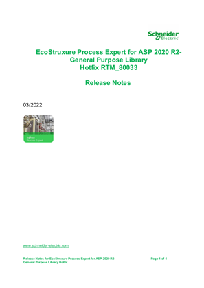 Billede af EcoStruxure Process Expert for ASP 2020 R2- General Purpose Library Hotfix RTM_80033