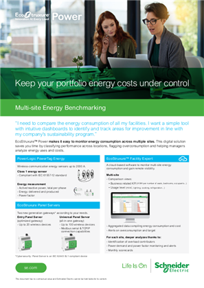 Image of Keep your portfolio energy costs under control / Multi Site Energy Benchmarking / EcoStruxure Power Application Note