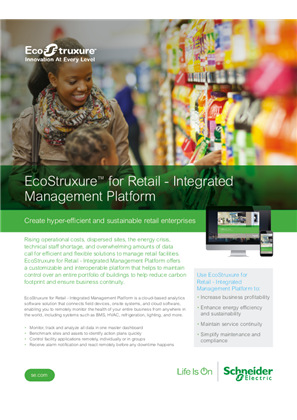 Image of EcoStruxure for Retail - Integrated Management Platform Brochure
