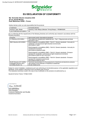 Image of Manufacturer EU DOC RE88865265