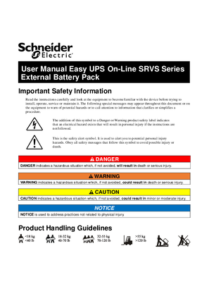 Obrázek User Manual Easy UPS On-Line SRVS Series External Battery Pack