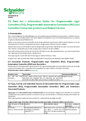 Image of EU Data Act Information Notice for PLC PAC and Controllers