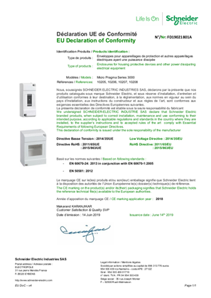 Image of EU Declaration of Conformity Schneider Electric