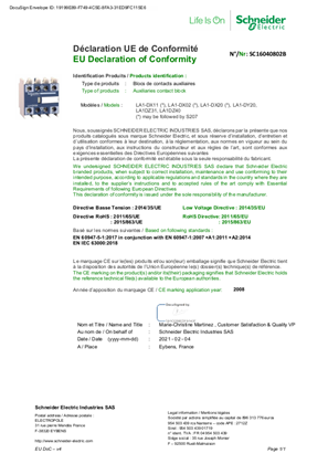 Image of EU Declaration TeSys D_LA1-DX,DY,DZ