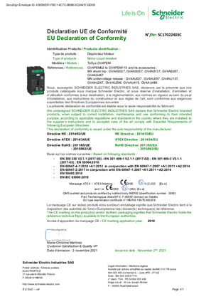 的映像 EU Declaration TeSys GV4PEM&GV4AS&GV4AU with ATEX