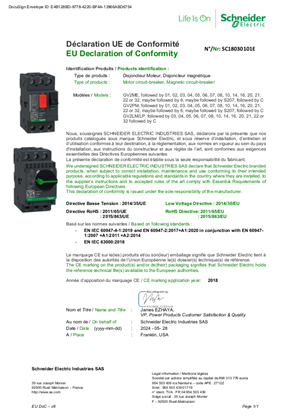 的映像 EU Declaration TeSys GV2MExxC&GV2PMxxC