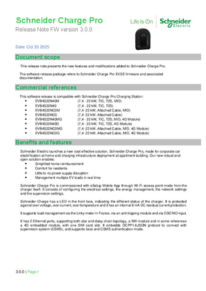 Image de Schneider Charge Pro - Release Note FW
