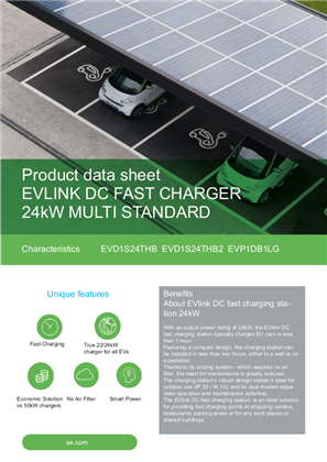 Image of EVlink DC24 Multi-Standard Fast Chargers product data sheet