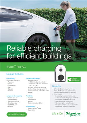 Image of EVlink Pro AC: Reliable charging for efficient buildings