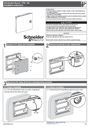 的映像 Easy9 Enclosures TPN Double Door - Instruction Sheet