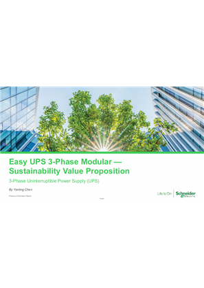 Imagen de Easy UPS 3-Phase Modular — Sustainability Value Proposition Presentation
