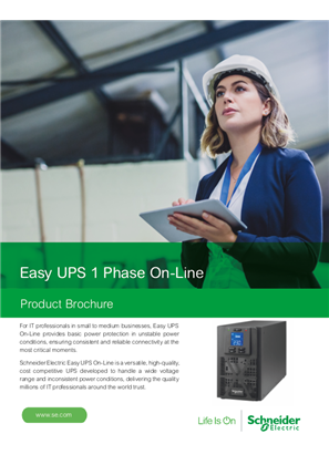 Image of Easy UPS 1 Ph On-Line SPM1KI-TR/ SPM2KI-TR/ SPM3KI-TR Brochure