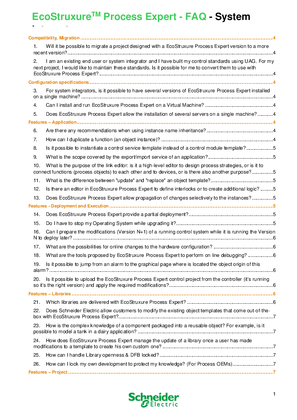 Afbeelding van EcoStruxureTM Process Expert - FAQ - System Integrator