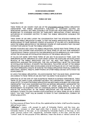 Slika linije Ecommision Exiway - Terms of use EN