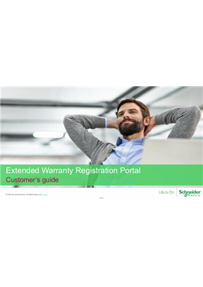 Image of Extended Warranty Registration Portal Customer Guide
