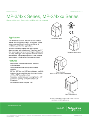 Image of MP-3/4xx Series, MP-2/4xxx Series Reversible and Proportional Electric Actuators