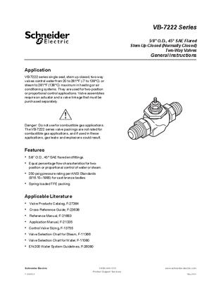 Image of VB-7222 Series 5/8” O.D., 45° SAE Flared Stem Up Closed (Normally Closed) Two-Way Valves