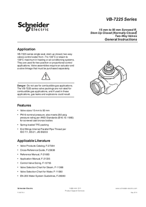 Image of VB-7225 Series 15 mm to 50 mm Screwed Rp Stem Up Closed (Normally Closed) Two-Way Valves