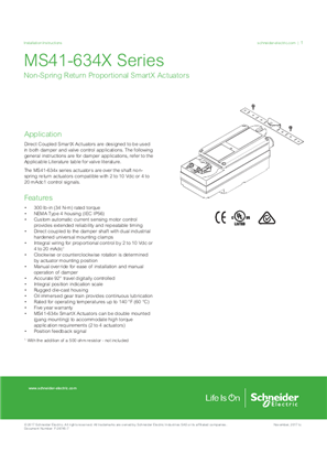 Image of MS41-634X Series SmartX Actuators Non-Spring Return Proportional