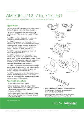 Imagen de AM-709, AM-710, AM-711, AM-712, AM-715, AM-717, and AM-761 Accessories for SmartX Actuators