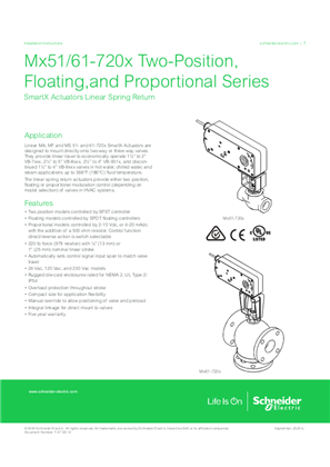 Imagen de MAx1-720x Two Position Series, MFx1-7203 Floating Series, MSx1-7203 Proportional Series SmartX Actuators, Linear Spring Return