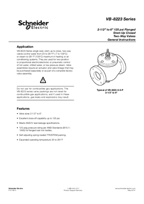 Image of VB-8223 Series 2-1/2” to 6” 125 psi Flanged Stem Up Closed Stem Up Closed Two-Way Valves