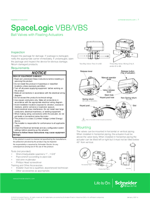 Image of SpaceLogic VB2x0R / VB3x0R Ball Valves with MB3 Series Floating Actuators