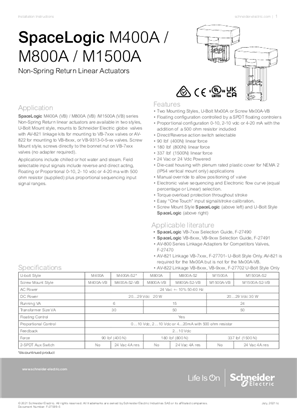 Image of SpaceLogic M400A / M800A / M1500A Non-Spring Return Linear Actuators Installation Instructions