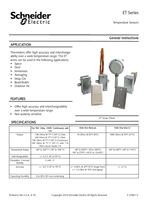 Image of ET Series Temperature Sensors - Installation Instructions