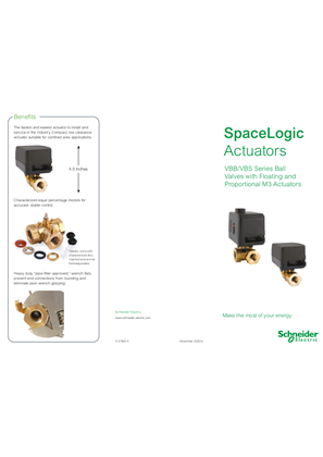 Image of SpaceLogic Actuators VBB/VBS Series Ball Valves with Floating and Proportional M3 Actuators