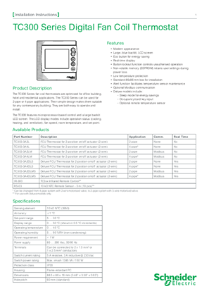 Bild von TC300 Series Digital Fan Coil Thermostat