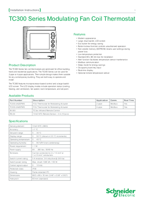 Image of TC300 Series Modulating Fan Coil Thermostat