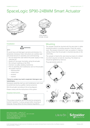 Image of SpaceLogic SP90-24BMM Smart Actuator Installation Instructions