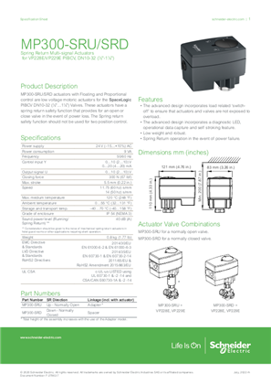 Immagine di MP300-SRU/SRD Spring Return Multi-Signal Actuators Specification Sheet