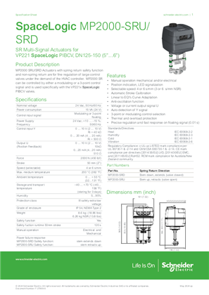 Image of SpaceLogic MP2000-SRU/ SRD SR Multi-Signal Actuators for VP221 PIBCV, DN125-150 (5”…6”) Specification Sheet