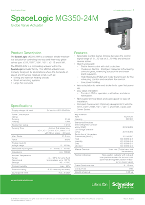 Bild von SpaceLogic MG350-24M Globe Valve Actuator Specification Sheet