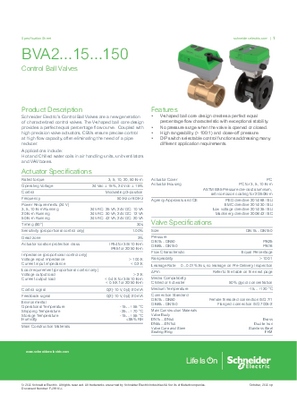 Image of BVA2...15...150 Control Ball Valves Specification Sheet
