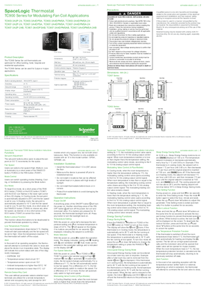 Image of TC900 Series Thermostats for Modulating Fan Coil Applications - Installation Guide