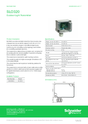 Image of SLO320 Outdoor Light Transmitter - Specification Sheet