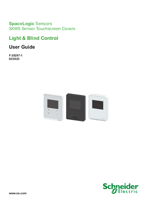 Image of SpaceLogic Sensors - SXWS Sensor Touchscreen Covers - Light and Blind Control User Guide